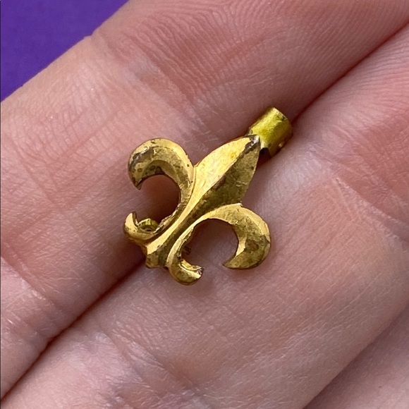 💛 Vintage Gold Filled Fleur-de-Lis Pin Brooch - Picture 4 of 5